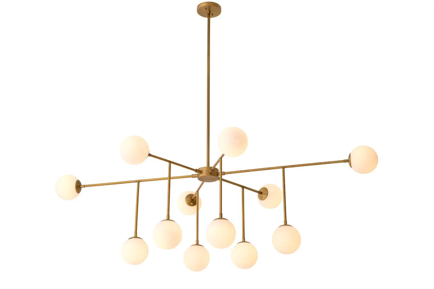 Люстра , Antique brass finish, white glass