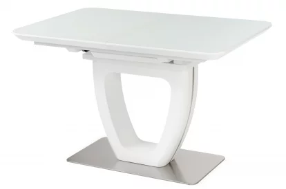 Стіл обідній розкладний 6-8 місць 120 см, White satin