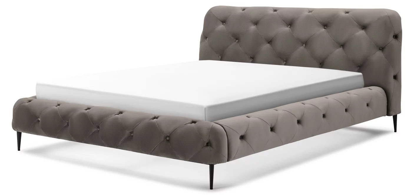 Ліжко 160*200, Silver grey velvet